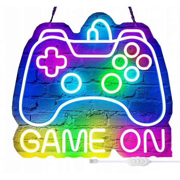 Neonová Led Lampa Na Zeď Noční Usb Pad Gamepad Dekorace Gamera