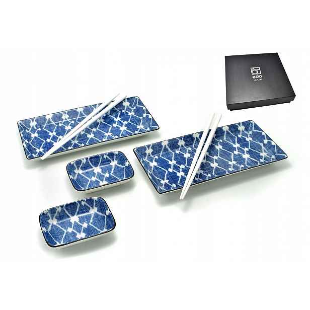 Sada na sushi pro 2 osoby Shibori Blue Box