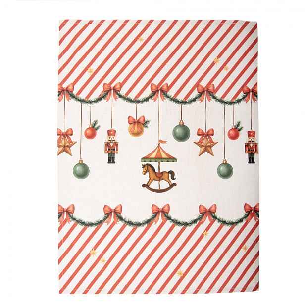 Vánoční bavlněná utěrka Christmas Carousel Dream - 50*70 cm Clayre & Eef