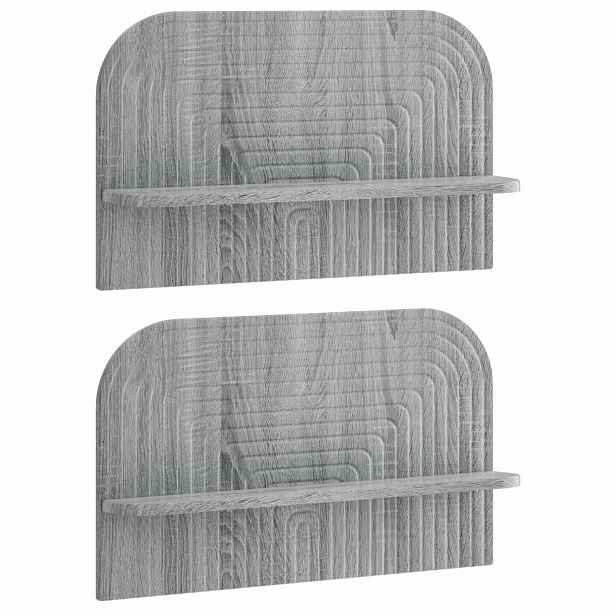 vidaXL Nástěnná polička 2 ks Šedý Sonoma 60 x 13,5 x 37,5 cm