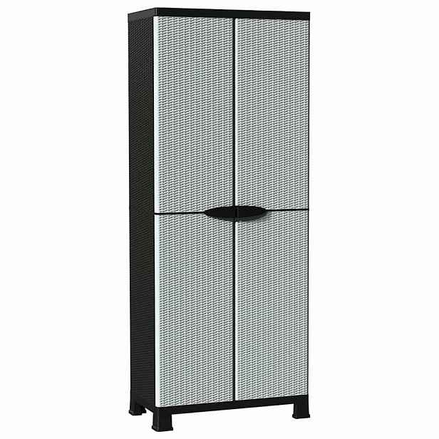vidaXL Plastová skříňka 68 x 39 x 171,5 cm ratanový design
