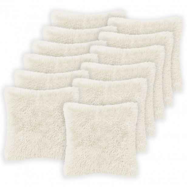 vidaXL Povlak na polštář 12 pcs HEERLEN Bílá 45 x 45 cm PV fleece