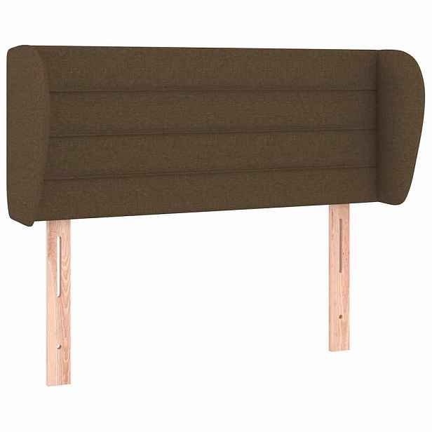 vidaXL Čelo postele typu ušák tmavě hnědé 103x23x78/88 cm textil