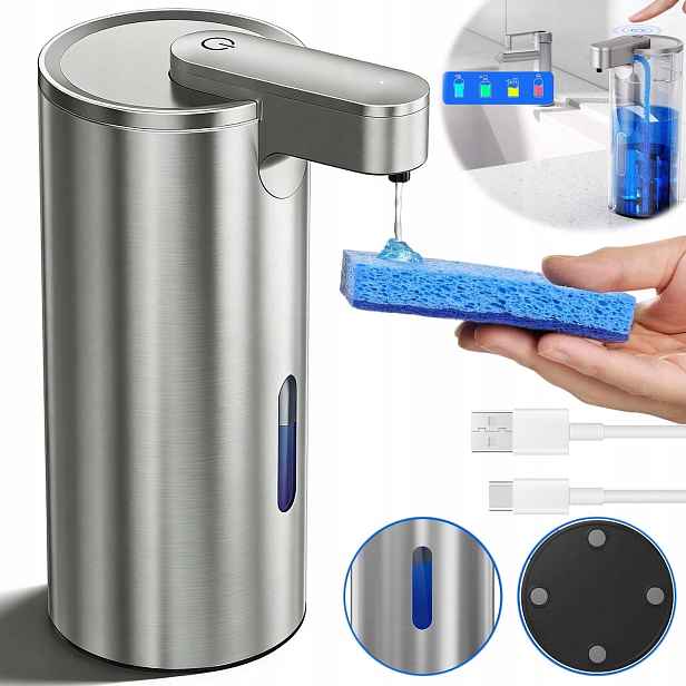 Automatický Dávkovač Mýdla, Elektrický Dávkovač Mýdla 340 ML Ocel 3 Režimy