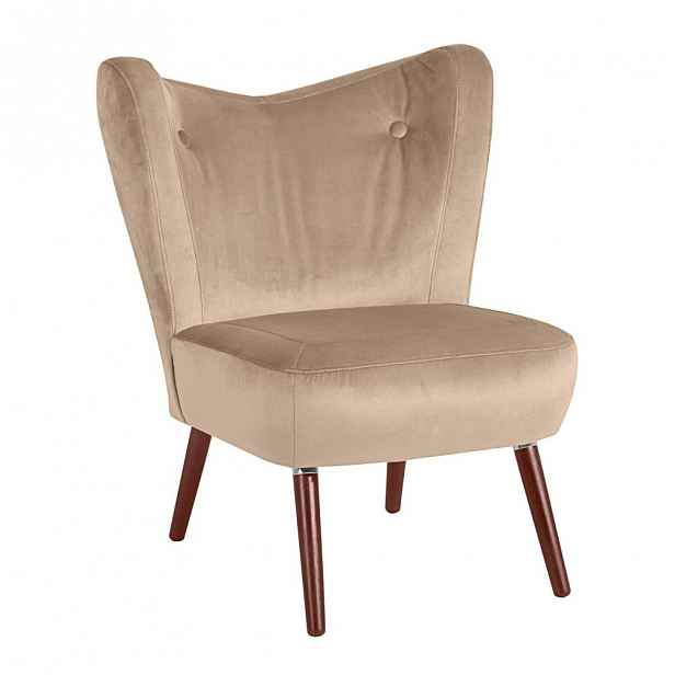Béžové křeslo Max Winzer Sari Velvet