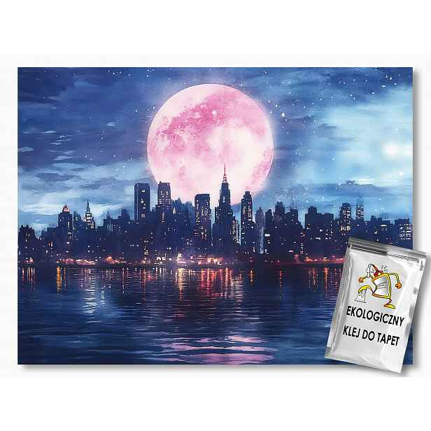 Fototapeta Flizelina Město Panorama Manhattan Noc Měsíc 416x290 130g