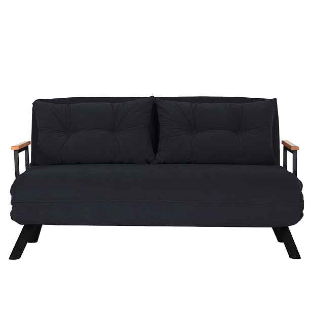 Hanah Home Dvoumístná rozkládací pohovka Seater Sando černá