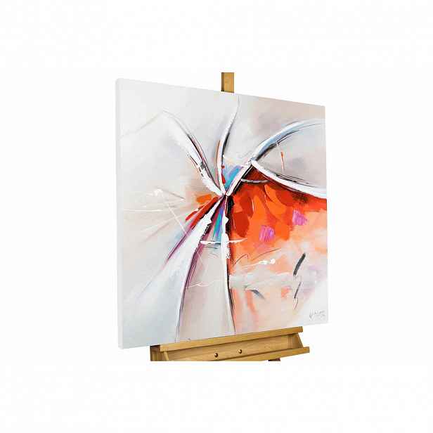 KUNSTLOFT RUČNĚ MALOVANÝ AKRYLOVÝ OBRAZ BÍLÝ/ČERVENÝ, 80/80 CM