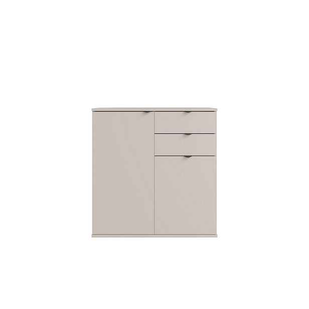 MASSENO KOMODA METRIX, 80/82,5/35 cm s 2 zásuvkami a 2 dvířky, kašmírová