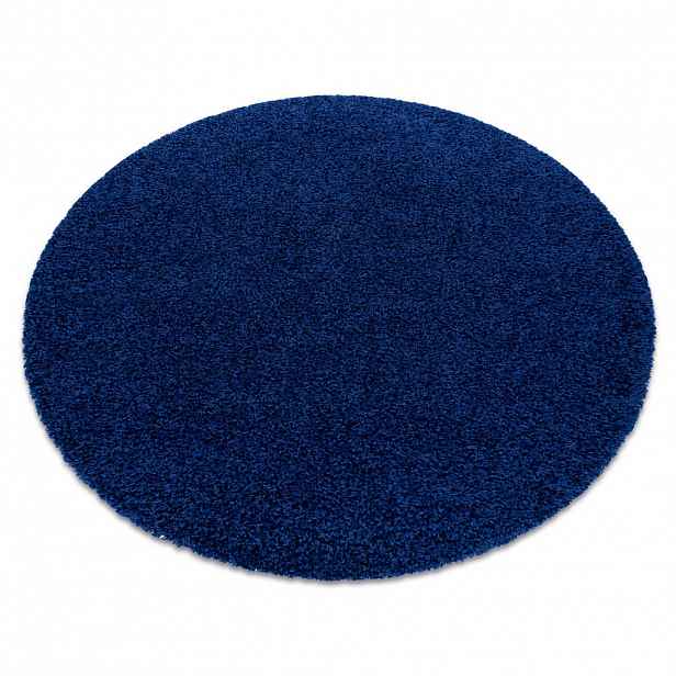 rugsX KULATÝ koberec SOFFI shaggy 5cm tmavě modrý 80 cm