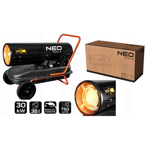 Neo Tools Naftové Topidlo 30KW Nádrž 38L Kolečka 90-081