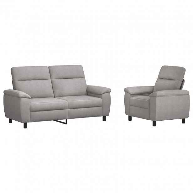 vidaXL Set pohovek 2 pcs Oblačno šedá Textil