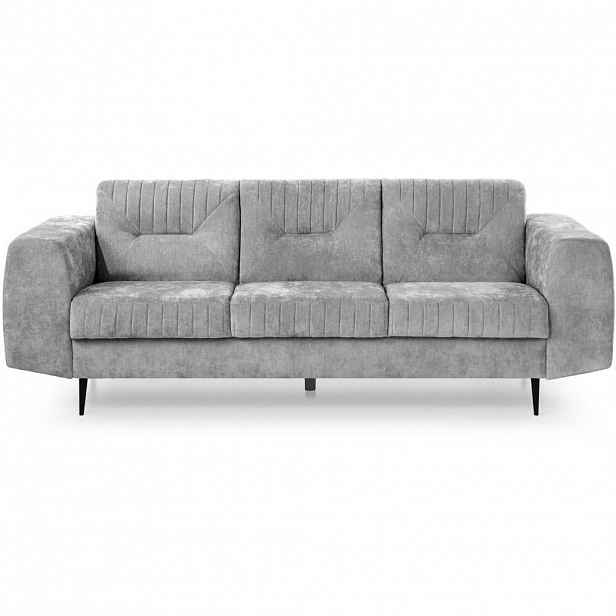 Beautysofa POHOVKA Venezia 3místná s kovovými nohami, světle šedá, 233 cm