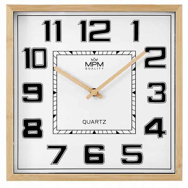 Dřevěný Elegantní Čtvercový Tichý Nástěnný Hodinový Stroj Mpm E07.4434.51 29 cm