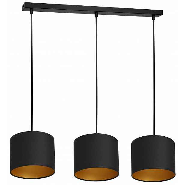 Moderní závěsná stropní lampa Arden Černo-zlatá Abažur 3xE27 nad stůl