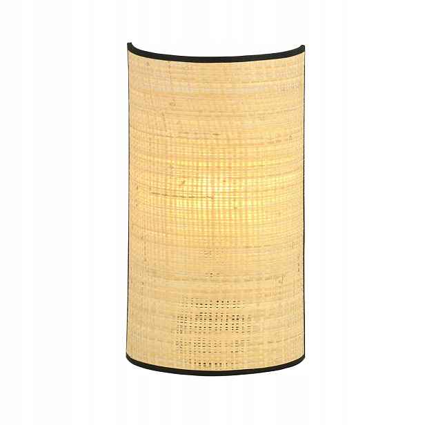 Nástěnná lampa Aston Rattan černá, 1xE14, nástěnná lampa 32 cm