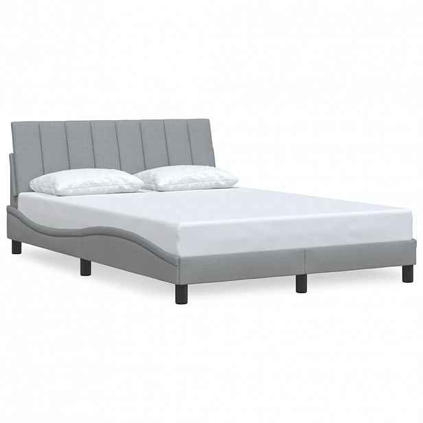 vidaXL Rám postele bez matrace Hanko světle šedá 120 x 200 cm textil