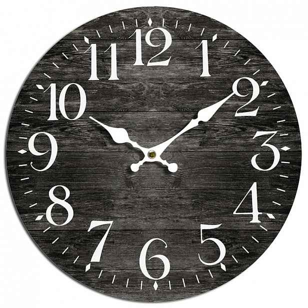XXXLutz NÁSTĚNNÉ HODINY, bílá, tmavě hnědá, 33,8 cm Ambia Home - 0085590206