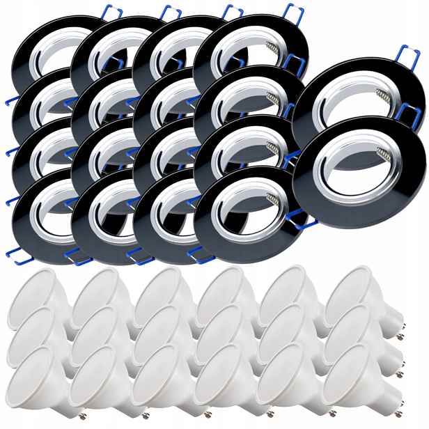 18x Skleněná Stropní Lampa Zapuštěná Do Stropu Křišťál Led Žárovky 1.5W