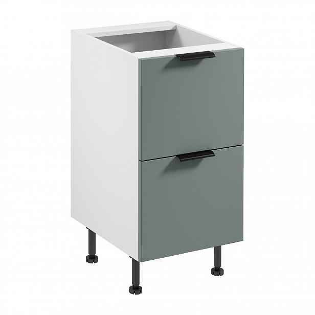 Dolní šuplíková skříňka SALERNO - šířka 45 cm, bílá / zelená