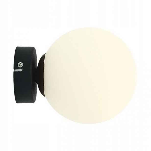 Nástěnná lampa, nástěnné svítidlo černá, minimalistická noční lampa nad postel Ball S