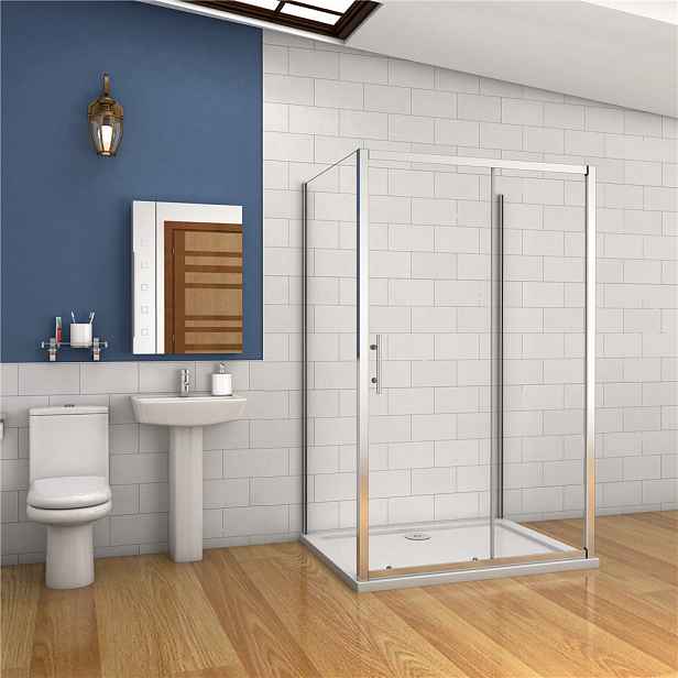 Třístěnný sprchový kout SYMPHONY U3 100x70x70 s posuvnými dveřmi včetně sprchové vaničky z litého mramoru