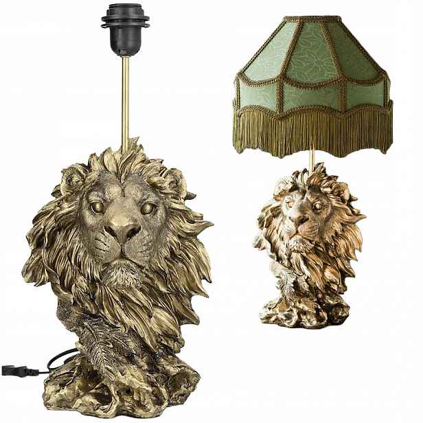 Stolní Lampa Noční Lev Zlatá 47 cm E27 Do Obývacího Pokoje Domu Glamour