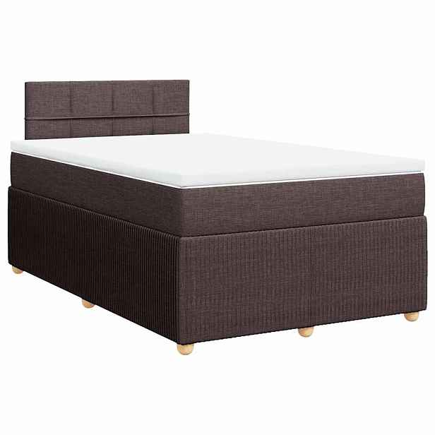 vidaXL Box spring postel s matrací tmavě hnědá 120x190 cm textil
