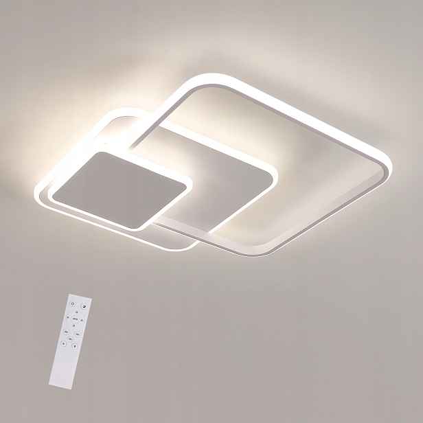 Led Stropní Svítidlo Závěsné Bílé Čtvercové Stmívatelné Dálkové Ovládání Moderní 48W