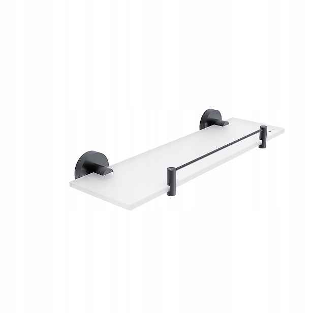 Nimco Unix Černá police do koupelny skleněná mat 40 cm Unc 13091BX-40-90