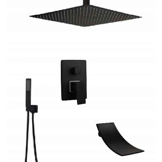 Sprchový set stropní černá -black Matte 40