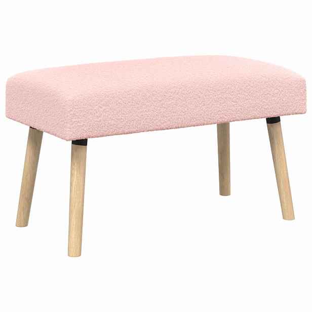 vidaXL lavice Jednobarevný Růžová 80 x 40 x 46 cm Bouclé