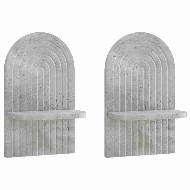 vidaXL Nástěnná polička 2 ks Betonově šedá 23 x 13.5 x 37.5 cm