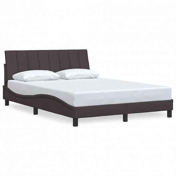 vidaXL Rám postele bez matrace Hanko tmavě hnědá 120 x 200 cm textil