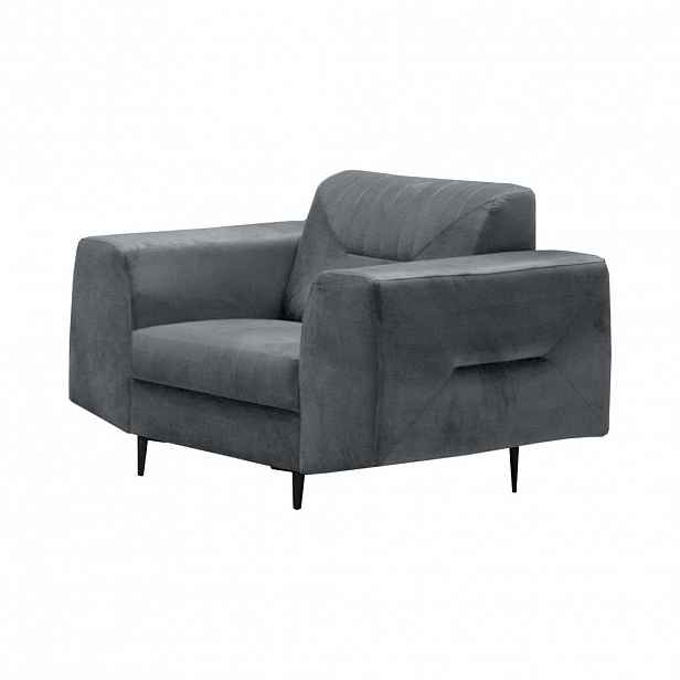 Beautysofa KŘESLO Venezia tmavě šedé s černými nohami