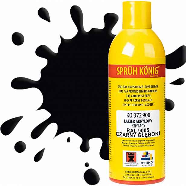 Ko 372 Akrylový krycí lak Ral 9005 Černý hluboký polomat 400 ml barva
