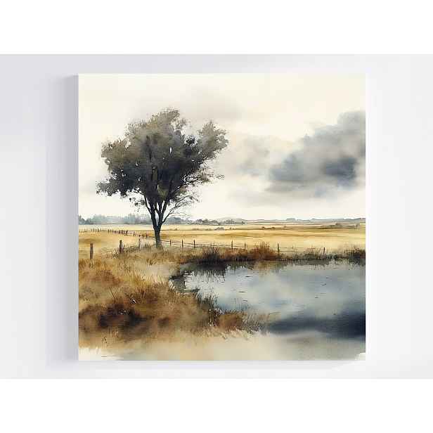 Obraz Na Plátně Plátno Krajina Venko Rovina Pole Vrba 50x50