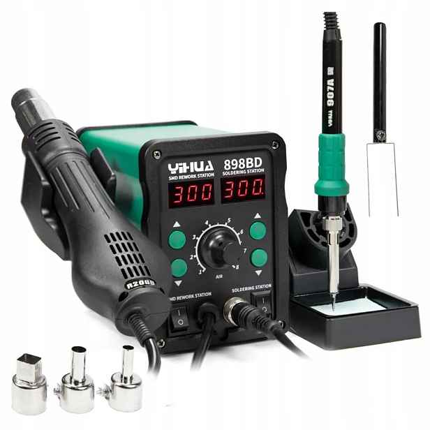 Pájecí stanice na hroty 900M-T 2v1 hrotová hot air 700W Yihua 898BD