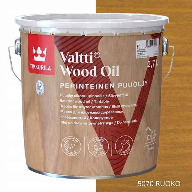 Tikkurila Valtti Wood Oil Olej Na Dřevo 2,7 L Barva 5070 Ruoko