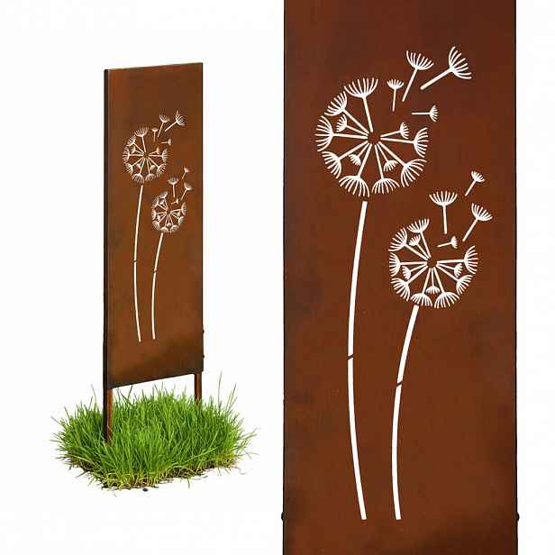 Relaxdays ZÁPICH Rezavě hnědý železo patina 115 cm