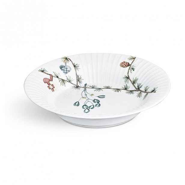 Bílý porcelánový vánoční polévkový talíř Kähler Design Hammershoi, ⌀ 21 cm