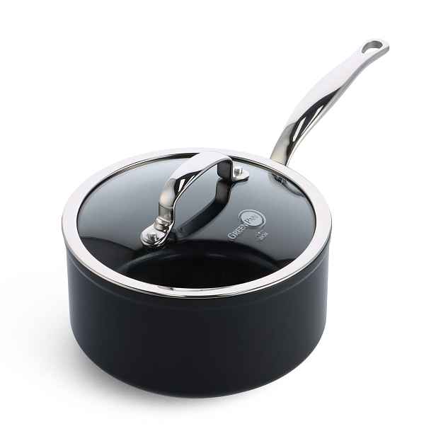 GreenPan Omáčník s nepřilnavým keramickým povrchem s poklicí Barcelona Pro, Ø 20 cm / 3,1 l, černá CC005332-001