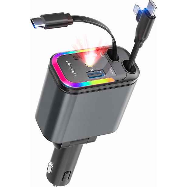 Nabíječka Automobilová Rychlá Usb C 120W Projektor Noční Oblohy Zásuvka 12V