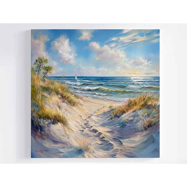 Obraz Na Plátně Canvas Krajina Pláž Moře Vlny Plachetnice Surfování 50x50