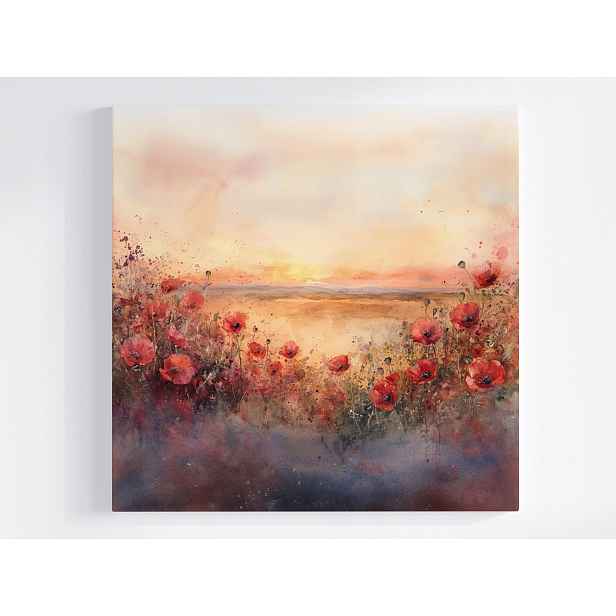 Obraz Na Plátně Canvas Krajina Pole Louka Květiny Máky Pohled 50x50