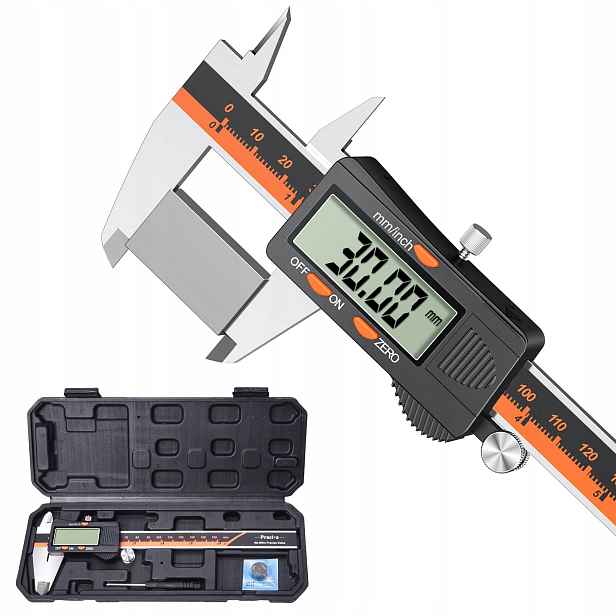 Preciva Digitální posuvné měřítko ocelové 150 mm Vodotěsný displej
