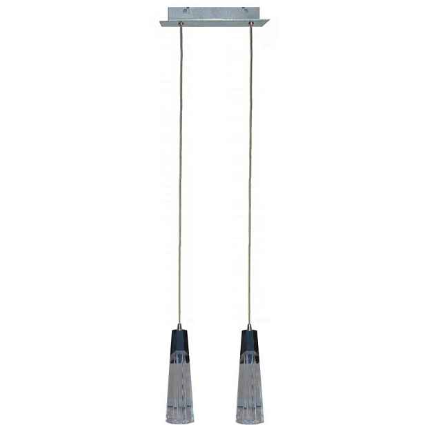 Závěsná lampa s chromovým nastavitelným skleněným stínidlem 2xG4 20W Erica