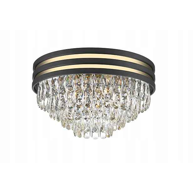 Zuma Line Stropní Svítidlo Naica Glamour 5xE14 Křišťál Černá/Zlatá