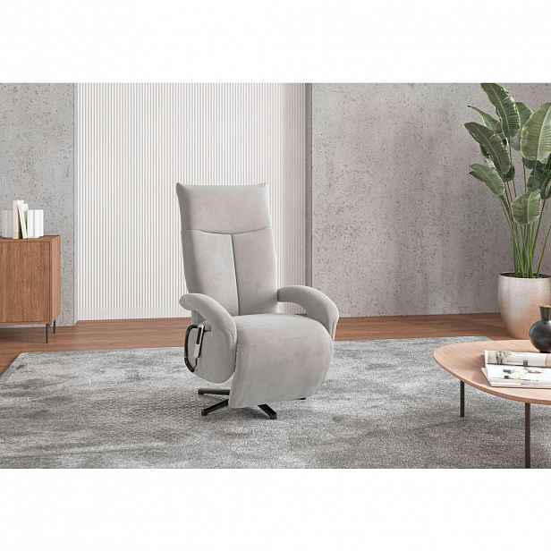Sit & More KŘESLO, textil, barvy stříbra