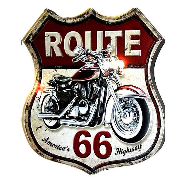 Nástěnná kovová cedule Route 66 - 30*1*35 cm Clayre & Eef
